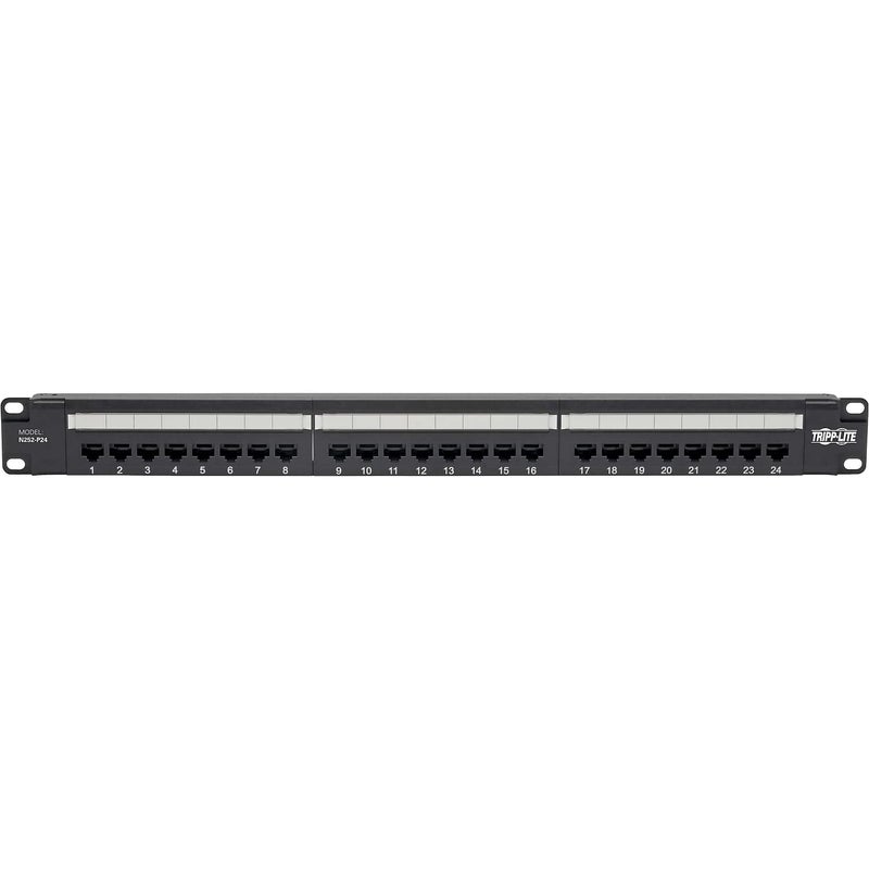 Tripp Lite Eaton Tripp Lite Cat6 24-Port PoE+ Patch Panel, RJ45 Ethernet, 1U Rackmount, EIA/TIA 568A/B Wiring Standards for 110 & Krone Terminations, (N252-P24), Black - Image 2